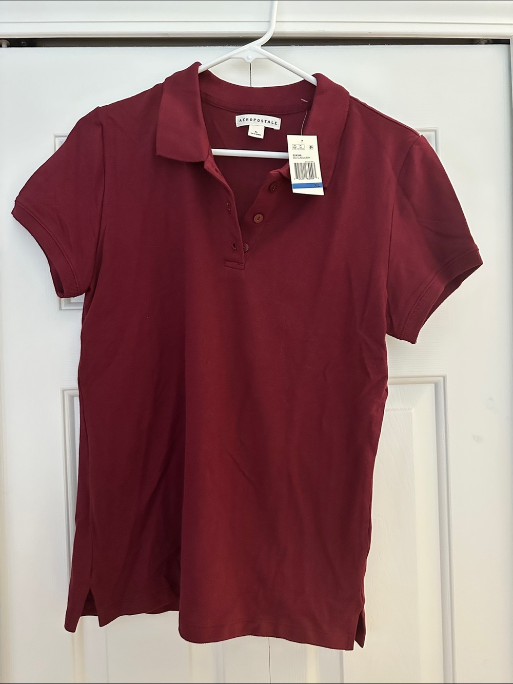 Aeropostale Women's Maroon Short Sleeve Polo